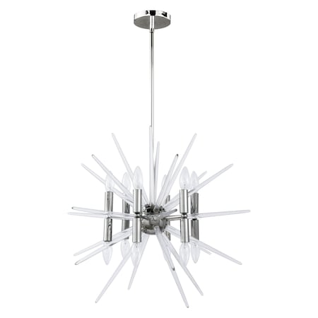 12Lt Incandescent Pendant, Polished Chrome Finish